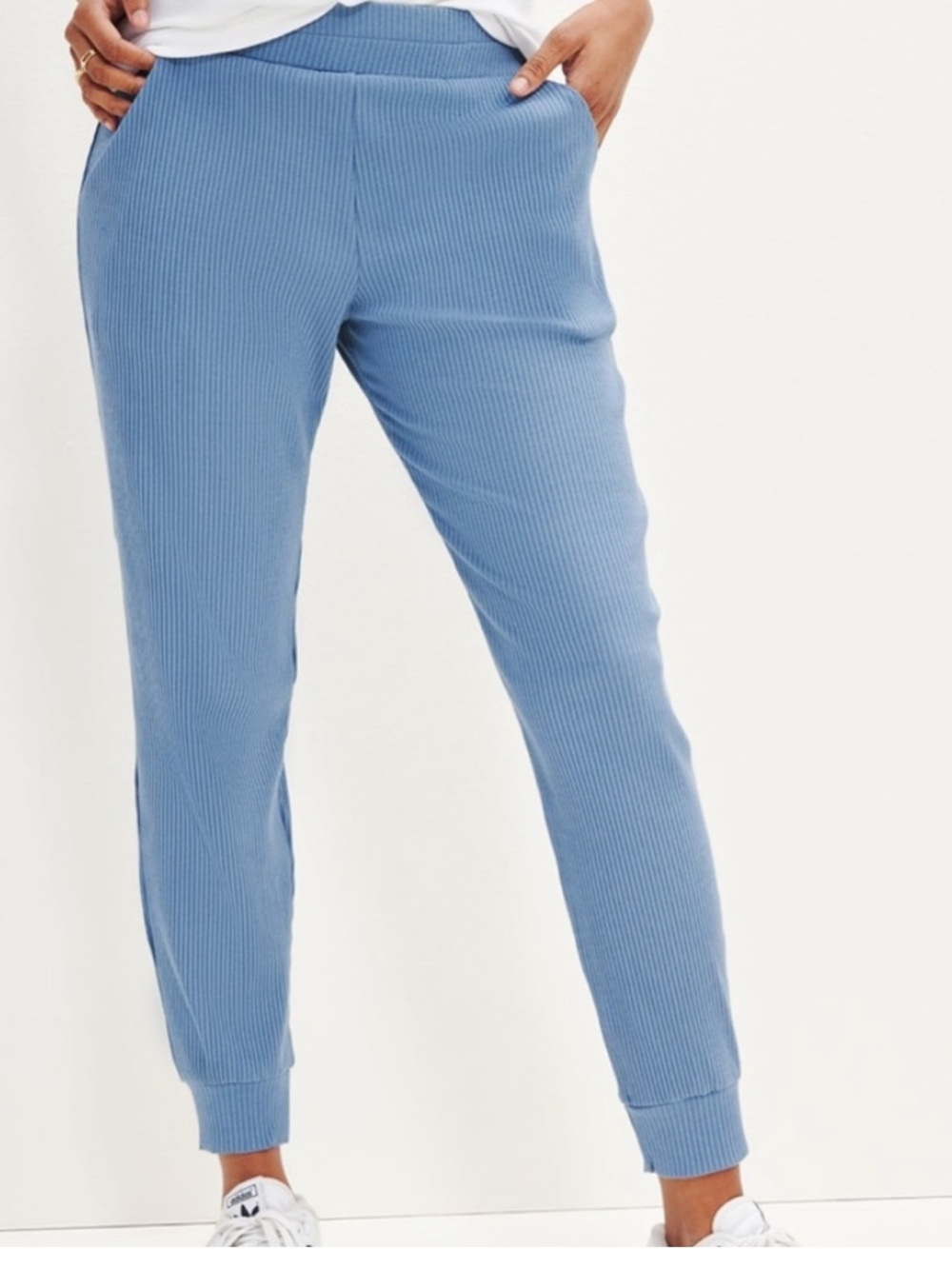 Amour Vert Skylar Paris Rib Joggers Powder Blue Size XL